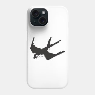 Cute Swallow pixel art (,black print) Phone Case