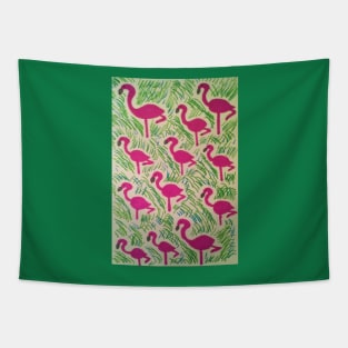 Tropical Flamingos Tapestry