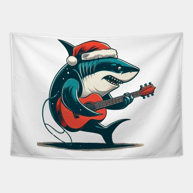 Tiburon navideño con guitarra Tapestry by TheGhostLagarto15