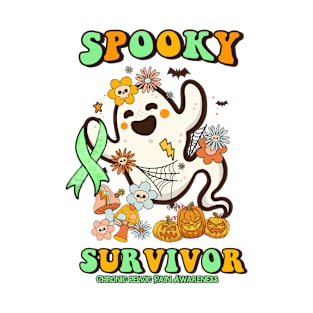 Chronic pelvic Pain Awareness - spooky survivor ghost retro halloween T-Shirt