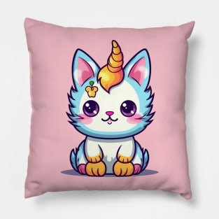 Baby cat unicorn Pillow