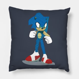 Your Friendly Neighbor Hedgehog Original Line Art Pillow