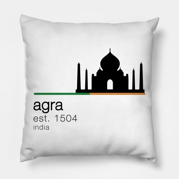 Taj Mahal design Pillow by City HiStories