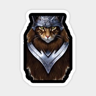 Viking Cat Portrait in Armour Magnet