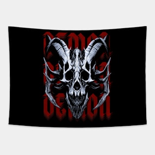 Red Demon Skull Tapestry