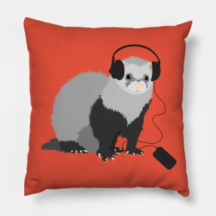 Music Loving Ferret Pillow