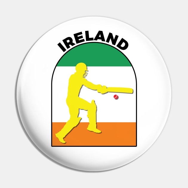 Ireland Cricket Batsman Ireland Flag Pin by DPattonPD