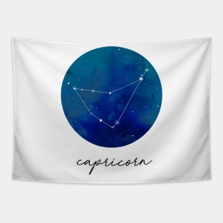 Capricorn Watercolor Zodiac Constellation Tapestry