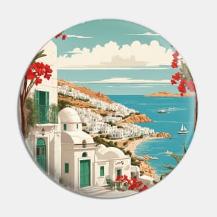 Paros Greece Tourism Vintage Travel Poster Pin