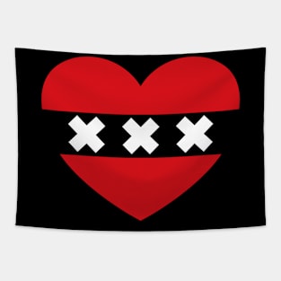 Amsterdam Flag Heart Tapestry