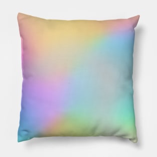 Rainbow Colors Abstract Blurry Gradient Ombre Soft Tie Dye Look Pillow