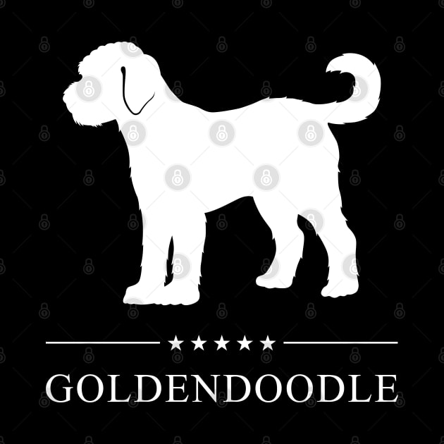 Goldendoodle Dog White Silhouette by millersye