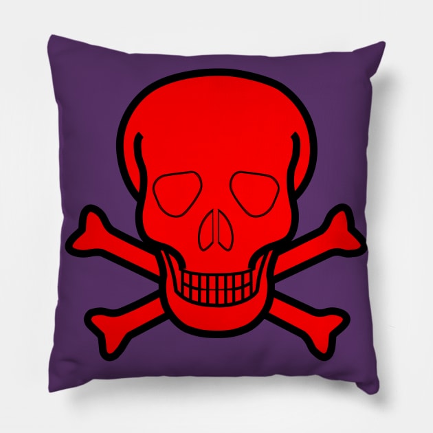 Skull red Pillow by dablohotaka