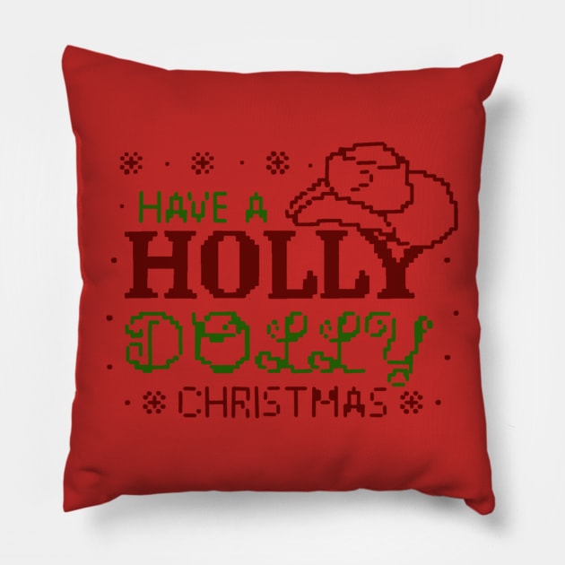 Holly Dolly Green and Red Pillow by Unhinged by Aris