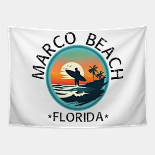 Marco Beach - Florida (with Black Lettering) Tapestry