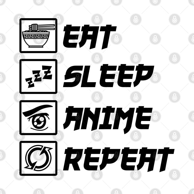 Eat Sleep Anime Repeat - Funny Anime Lovers Gift For Teens, Kids by Art Like Wow Designs