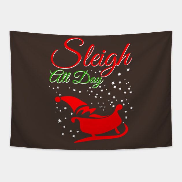 Sleigh All Day Tapestry by SiGo