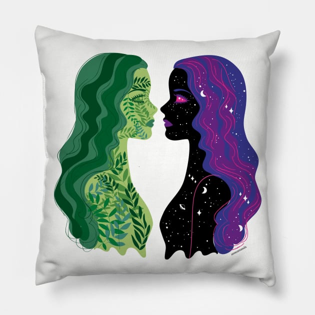 Nature and Space Pillow by anneamanda