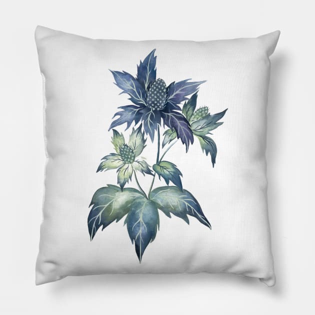 Sea Holly Thristle Pillow by themintgardener