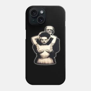 Frankenstein and Bride of Frankenstein // Vintage Art Phone Case