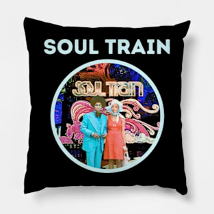 soul train || 80s blue Pillow