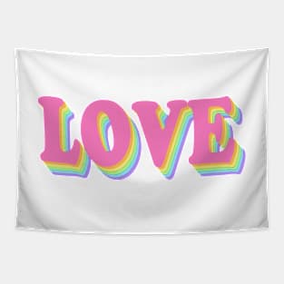 Pastel Rainbow Love Tapestry