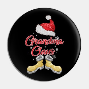 Santa Grandma Claus Merry Christmas Matching Family Group Pin