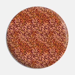 William Morris Willow Bough Orange on Red Pin