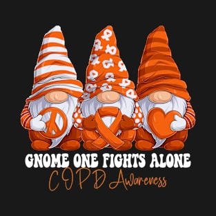 Funny Gnomies COPD Awareness Month Orange Ribbon Gift Idea T-Shirt