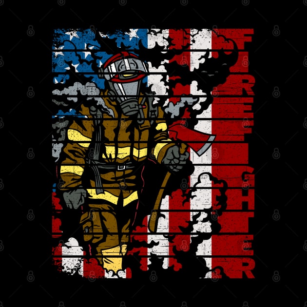 Firefighter American Flag by RadStar