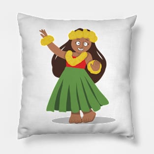 Rainy day hula Pillow