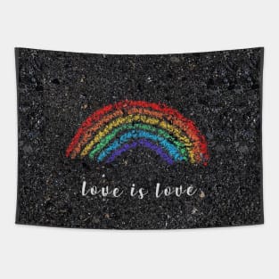 Love is Love Pride Caption Tapestry