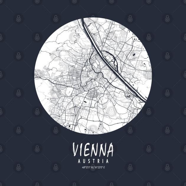 Vienna, Austria City Map - Full Moon by deMAP Studio