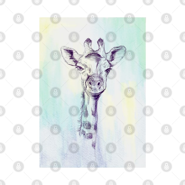 Watercolor and Ink Giraffe by kuallidesigns