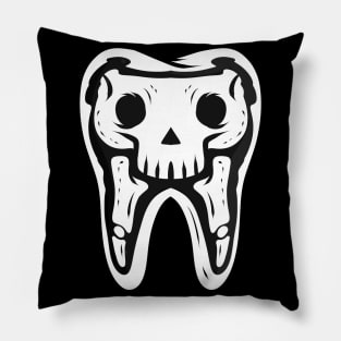 Skeleton Tooth For Dentist On Halloween Pillow