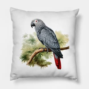 African Grey Parrot Pillow