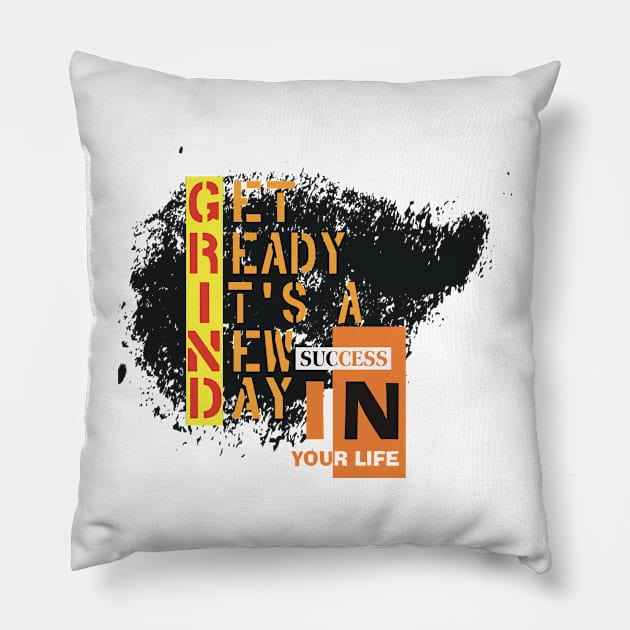 GRIND T-SHIRT Pillow by MOZA Designs