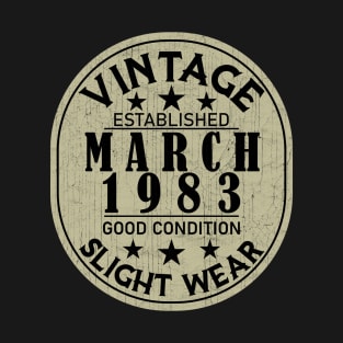 Vintage Established March 1983  - Good Condition Slight Wear T-Shirt