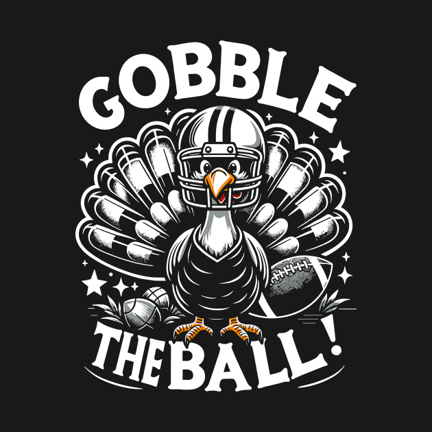 Joyful Thanksgiving Football Turkey - Gobble The Ball by Indigo Lake