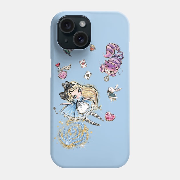 Blond Alice falling into Wonderland Phone Case by Haygoodies