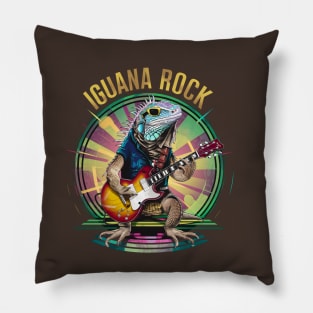 Lizard Rockstar - Iguana Rock Pillow