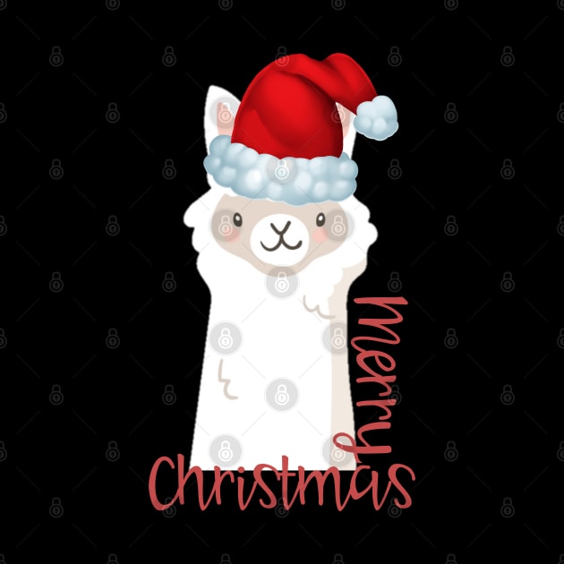 Christmas Llama Santa Elf Vintage Funny Novelty Gift by AmbersDesignsCo