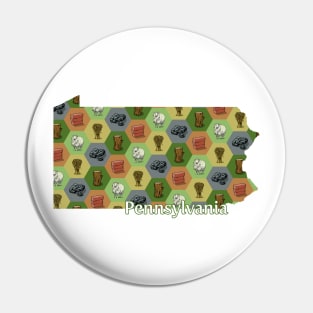 Pennsylvania State Map Board Games Pin