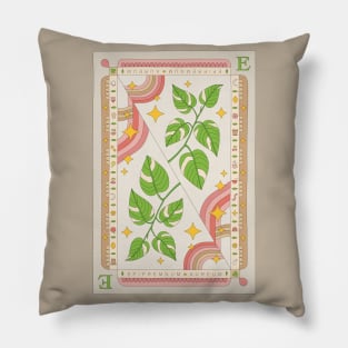 Epipremnum Aureum Golden Photos Plant Illustration with Playing Card Design for Plant Mom Plant Daddy Pillow