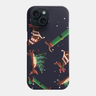 Sausage Dog Christmas Party Phone Case