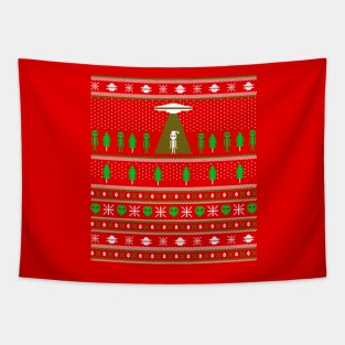 UFO ALIEN ugly christmas Tapestry