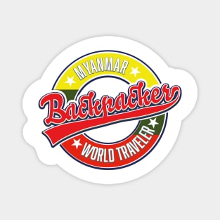 Myanmar backpacker world traveler logo Magnet