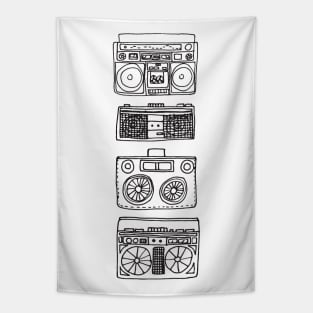 Retro Boomboxes Vertical Tapestry