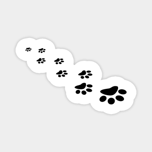 Image: Animal paw prints (black) Magnet