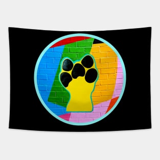 Paw Power Circle Design Tapestry